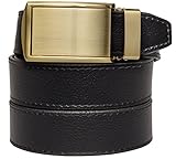SlideBelts Men's Brushed Gold Leather Ratchet Belt - Custom Fit