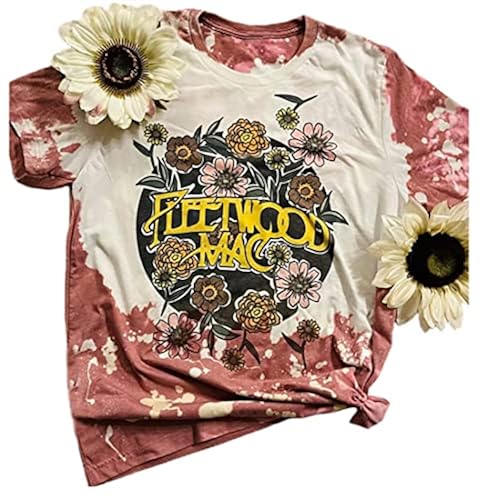 Vintage Bleached Rock Band T-Shirt for Women Funny Vintage Graphic