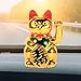 Zerodis Lucky Cat Waving Arm, Large Gold Cute Cat with Waving Hand Paw Up for Welcoming Fortune Luck Wealth Prosperity Feng Shui in Home Display Car Decoration