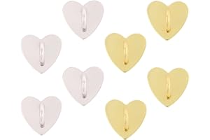 8pcs Heart Cell Phone Grip Ring Holder, Metal Finger Ring Stand Heart-Shaped Sticky Charm Hook for Mobile Phone Tablet DIY Ac