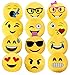 Liberty Imports 12 Pack - Large Emoji Plush Pillows, 13 Inches (32 cm) Jumbo Stuffed Cushion Pillows Bulk Bundle Set (1 Dozen)