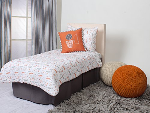 Bacati Crib/Toddler Ruffles or Skirt, Solid Grey