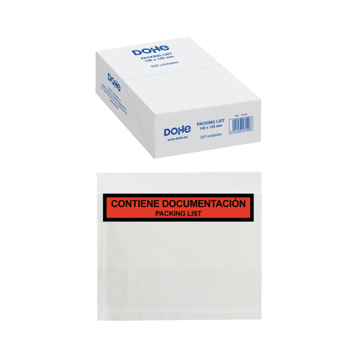 PKA Packing List Envelopes, 140 x 125 mm, Pack of 250.