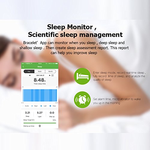 Fitness Tracker, Waterproof Color Screen Activity Tracker Watch Bluetooth Wristband Smart Bracelet with Heart Rate Blood Pressure Calories Pedometer Sleep Monitor Call Reminder for Android IOS Phone - Thumbnail 4