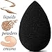 Beauty Junkees Blending Sponge: Black Makeup Blender 4Pc Set - Latex Free Makeup Sponges For Stippling Foundation, Highlighting, Contouring With Liquid, Creams, Powder Cosmetics