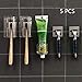 ADAN HEALTH 5PCS Holder for Toothbrush, Toothpaste, Razor, Bathroom Wall Mounted Holder, Bathroom Organize Holder Hooks, Adhesive Stainless Steel Stands (5)