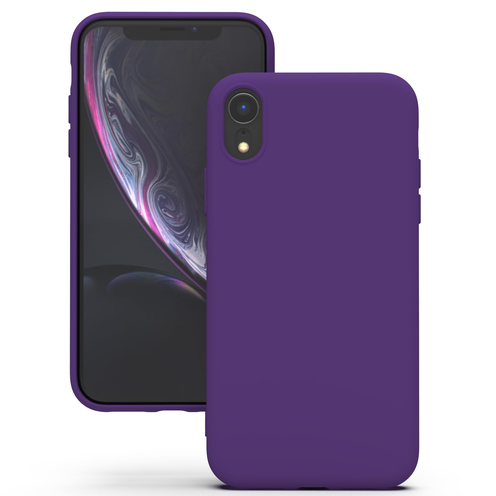 YATWIN Silicone Case for iPhone XR, Soft-Touch, Shockproof, DustProof, Antiskid Full Body Armour Phone Cover for Apple iPhone XR - Purple — image 1