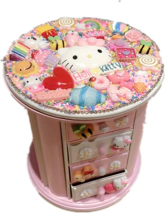 Taolela Hello Kitty Music Box with Jewelry Box Multi-Functional Storage Decoration for Girl Women Home Bedroom Gift