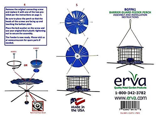 Erva Bird Feeder Barrier Guard Feeder Perch Accessory for BBF1, BBF1C, SUET1, SUET1C, and PNF1