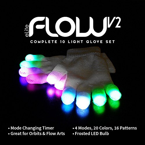 EmazingLights Elite Flow Glove Set Light Up Finger LED Rave Glow Gloves
