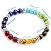 Jovivi 2pc 7 Chakras Yoga Meditation Healing Balancing Round Stone Beads Stretch Bracelet Set, with Gift Box