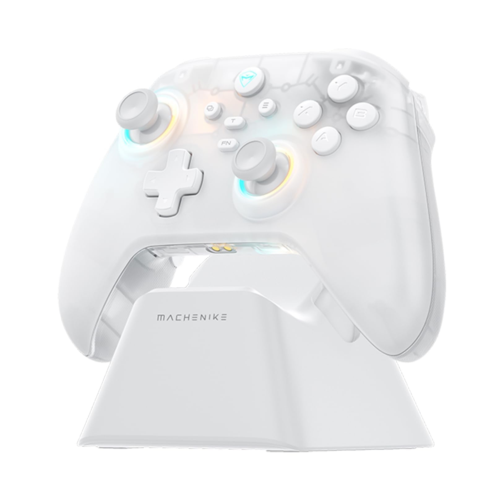 Photo 1 of Machenike G3V2 Bluetooth Controller for Pc/Switch/Ios/Android, Hall Effect Joysticks, RGB Lighting Gaming Controller,2 Programmable Buttons,1000mah Battery With Charging Station, White [video game]