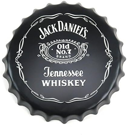 Vintage Parts USA VPABCSIGN07 Bar Sign Bottle Cap JACK DANIEL'S metal sign old no 7 bottle Tennessee whiskey