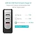 USB Wall Charger, Jelly Comb Quick Charge 3.0 Wall Charger 42W 3-Port USB Charger with Foldable Plug and Smart Identification Technology for Samsung Galaxy S8/S7/S6/Edge, LG G5/V20, HTC 10 and More