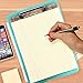 Clipboard with Storage Slim Folding for Nursing, Teachers, Coaches & Office, Plastic Heavy Duty with Pen Holder (9.5” x 13.5”) (Turquoise)