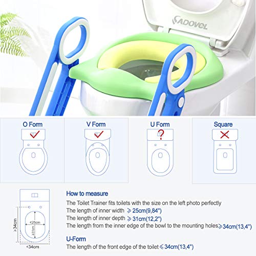 image for ADOVEL Potty Training Seat with Step Stool Ladder for Toddler, Toilet 