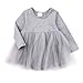 Baby Girl Dress Toddler / Kids Pleated Princess Tutu Skirt with Tshirt Top Grey 86cm(12-18M)