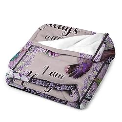 Hummingbird Print Blanket Purple Lavender Bird