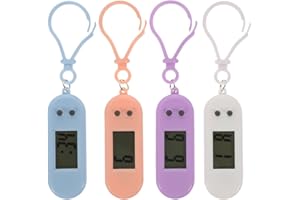 OATIPHO 4pcs Pocket Watch, Clip on Watch Mixed Color Clip Electronic Keychain Clock for Students Easy to Read