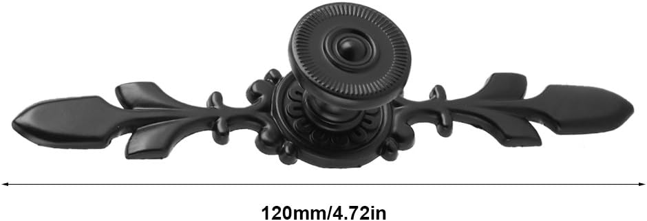 Fdit Set of 4 Vintage Style Pull Handle Door Knobs Back Plate for Home Furniture Drawers Cabinets Wardrobes Cupboard Cabinet with Screw Black - Image 4