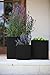 Keter Resin Wicker Cylinder Flower Pot Set of 3 Small, Medium, and Large Planters with Drainage Plugs for Outdoor or Indoor Plants