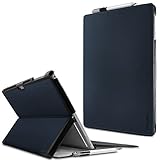 Infiland Microsoft Surface Pro 4 Case, Slim Shell Stand Cover Case with Stylus Holder for The New MicroSoft Surface Pro 2017/Surface Pro 4 12.3-Inch Tablet - Navy