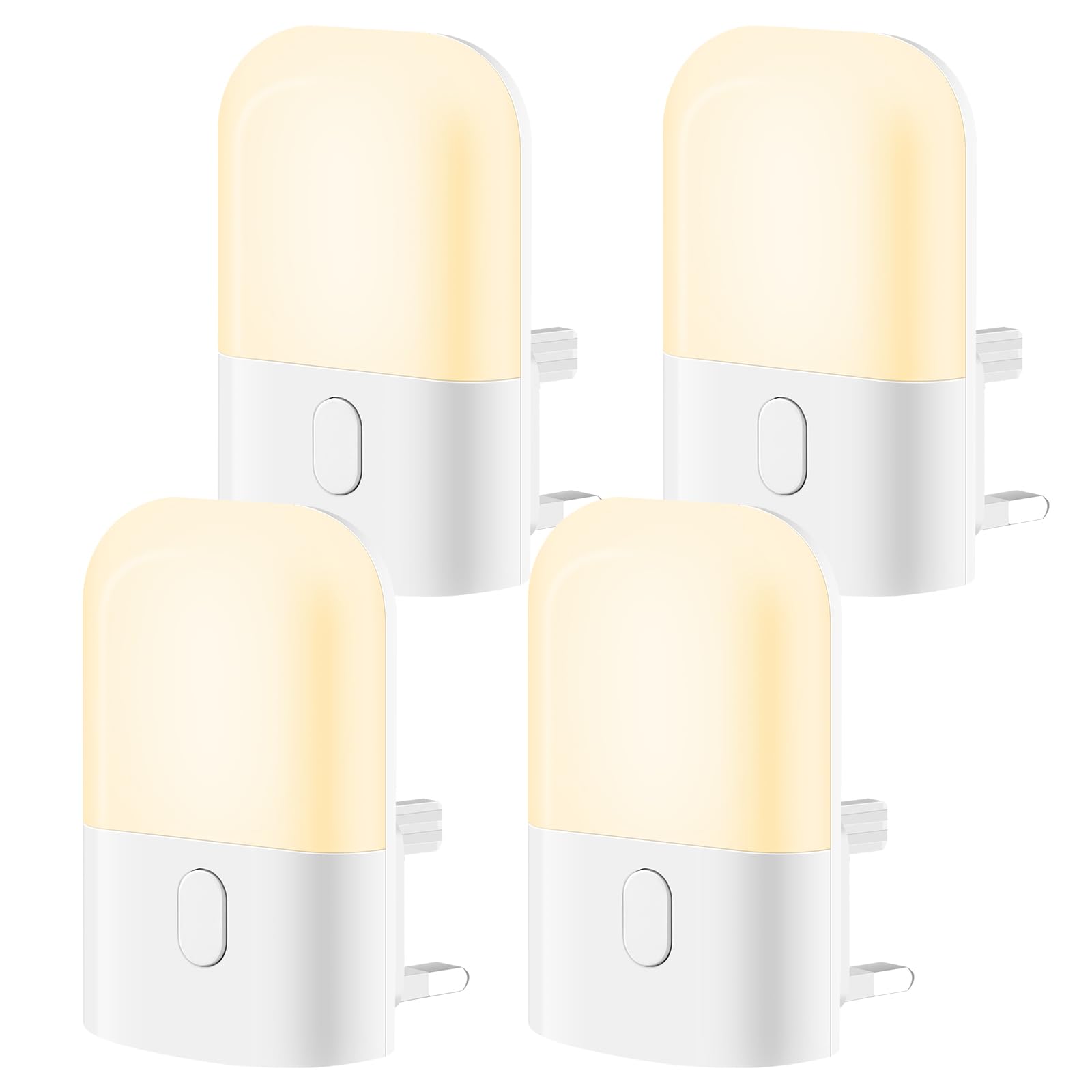 Night Light Plug in Wall Dusk to Dawn Photocell Sensor Dimmable Baby Night Light 3 Levels of Brightness Nightlight 2700K Warm White Plug in Lights for Hallway Kids Stairs Nursery