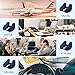 Sunany Inflatable Neck Pillow Used for Airplanes/Cars/Buses/Trains/Office Napping with Free Eye Mask/Earplugs (Blue-)