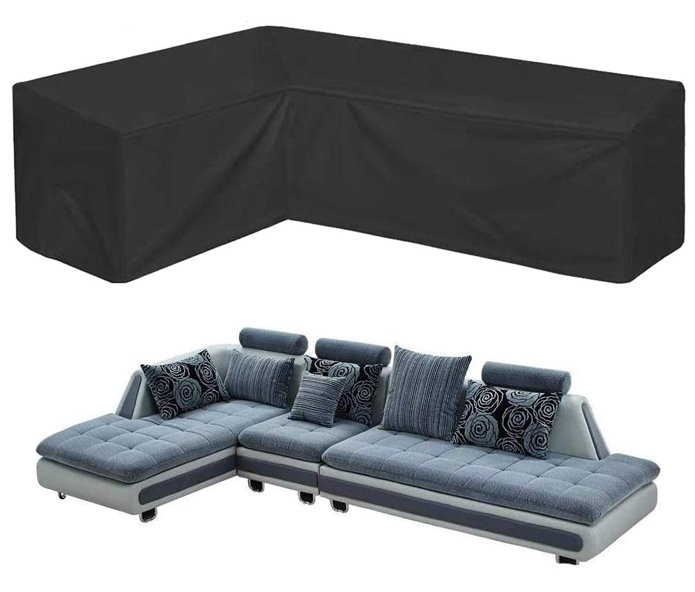 BOSKING Patio Furniture Sectional Couch Cover Waterproof 420D Oxford L Shaped Garden Rattan Corner Sofa Furniture Protector Covers for Outdoor Indoor Veranda