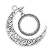 20pcs Moon Pendant Tray,16mm Round Pendant Bezel,Metal Filled Pendant Blank,Pendant Setting,Antique Silver