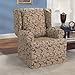 Sure Fit Scroll - Wing Chair Slipcover  - Brown (SF36213)