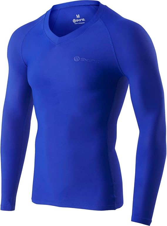 Amazon Co Jp Skins スキンズ Multi マルチコレクション メンズ ロングスリーブ Vネックトップ L 青 服 ファッション小物