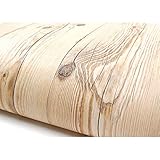 Peel and Stick PVC Instant Panel Wood Decorative Self-Adhesive Film Countertop Backsplash Brown Beige (22345 : 1.64 Feet X 9.84 Feet)