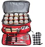 POLIGO 12pcs Stainless Steel BBQ Grill Tools Set With Insulated Waterproof Storage Cooler Bag - Premium Grilling Accessories Utensils - Complete Outdoor Grilling Kit - Birthday Gifts For Men Women