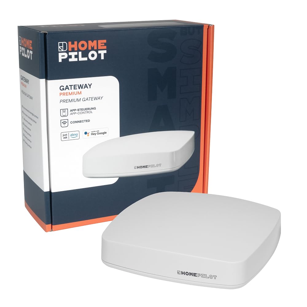 Home Pilot Gateway premium, Smart-Home Zentrale inkl. App; Kompatibel mit Apple Home, Amazon Alexa, Google Assistant; Matter-Bridge, Steuerung für smarte Home Pilot-Geräte (Rollladen, Heizung uvm.)