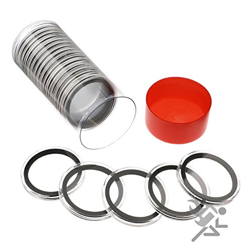 1 Airtite Coin Holder Storage Container & 20 Black Ring 40mm AirTite