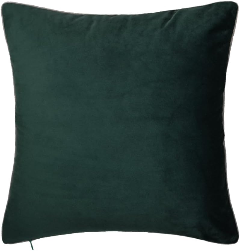 King Rose Solid Velvet Throw Pillowcase Super Luxury Soft Cushion Cover for Living Room Bed Home Sofa Couch Chair Decor 24 x 24 Inches Dark Green