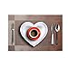 Homcomoda Vinyl Placemats Heat Resistant Dining Table Mats Non-slip Washable Place Mats, A-brown, Set of 6