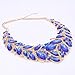 African Beads Jewelry Sets Women Bridal Crystal Statement Necklace Earring Jewelry Sets (Blue)