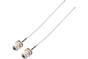Superbat Female to N Type Female Bulkhead Mount Pigtail Cable 8inch Low Loss RG178 Coaxial Jumper(2Pcs) for RF Applications,Base Stations,PCI WiFi Card,Wireless Router,Gateway etc