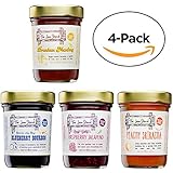 4-Pack Signature Jam Set, Natural Flavored, Low Sugar, Souvenir Boxed Gourmet Jelly Sampler Gift (Blueberry Bourbon, Banana Rum, Peachy Sriracha, Raspberry Jalapeño) by The Jam Stand (4-Pack (9.5 oz))