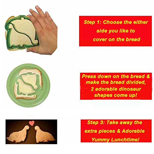 Set of 6 - Adorable Animal Shapes of Sandwich Cutter for Kids - Dinosaur, Dolphin, Elephant, Dog, Butterfly & Train or Star - More Fun, Toy Kids Set - Make Kids Enjoy Lunchtime - Thumbnail 3