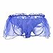 FEESHOW Men's Jockstrap Lace Briefs SISSY POUCH Underwear Ruffle Skirted Crossdress Panties Blue Medium