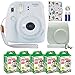 Fujifilm Instax Mini 9 Polaroid Instant Camera Smokey White with Custom Case + Fuji Instax Film Value Pack (50 Sheets) Flamingo Designer Photo Album for Fuji instax Mini 9 Photos