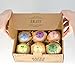 Bath Bombs For Women HomEco Happy Hour Gift Bath Set, 6 Premium X- Large Ultra Lush Bombs with Organic and Natural Fizzing Ingredients - Great Birthday Gift Idea