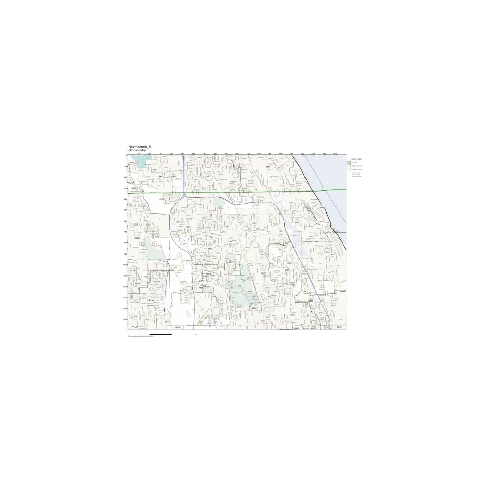 ZIP Code Wall Map of Northbrook, IL ZIP Code Map Laminated on PopScreen