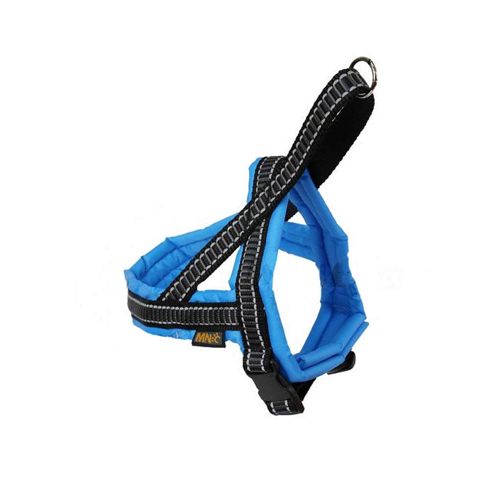 MNC Pet Classic T-Harness Full Nylon Padding, Size 40, Blue