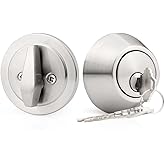 Probrico 1 Side Keyed Cylinder Deadbolt in Brushed Satin Nickel, Keyway Keys Handleset, 3 Keys Anti-Theft Interior& Exterior 