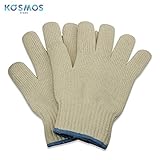 KOSMOS Trade Oven Cotton Gloves - Heat Resistant BBQ and Oven High Temp Gloves - 2 Pack
