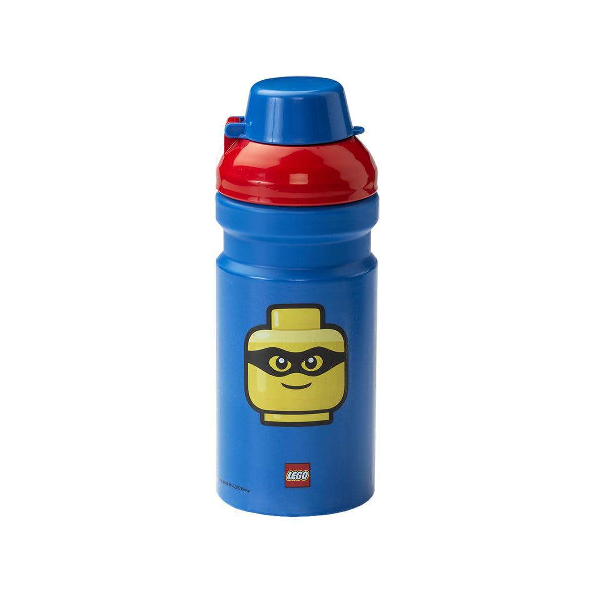 LEGO Iconic Drinking Bottle - 390 ml, Durable PP/Silicone - Fun and Practical Kids Water Bottle with Covered Spout, Sports Water Bottle, Blue and Red